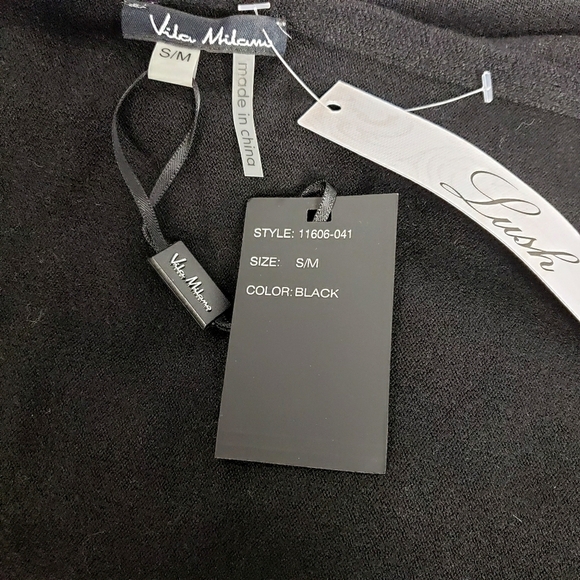 LUSH Vila Milano NWT Studded Black Poncho - Picture 10 of 12